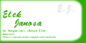 elek janosa business card