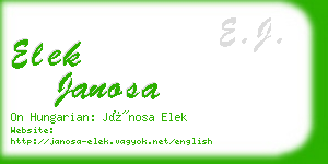 elek janosa business card